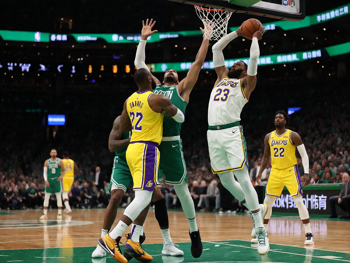 NBA季后赛湖人凯尔特人激烈对抗